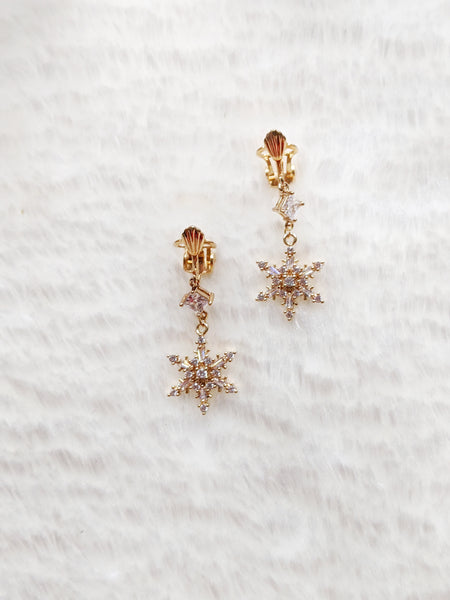 'Morgan' Medium Snowflake Earrings (Princess Collection)