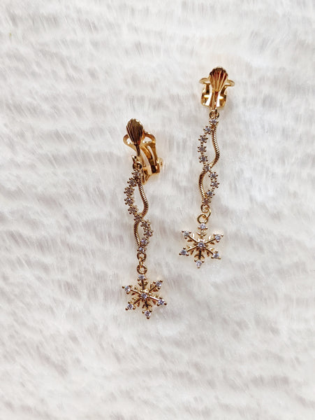 'Lydia' Small Snowflake Earrings (Princess Collection)