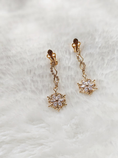 'Lydia' Flowery Snowflake Earrings (Princess Collection)