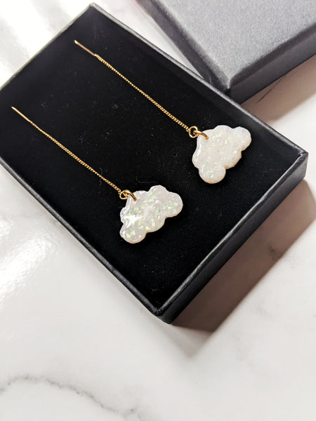 Opal Effect Clouds Threader Earrings (Fantasy Nights Collection)