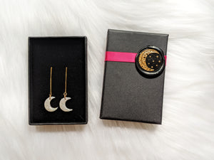Opal Effect Moons Threader Earrings (Fantasy Nights Collection)