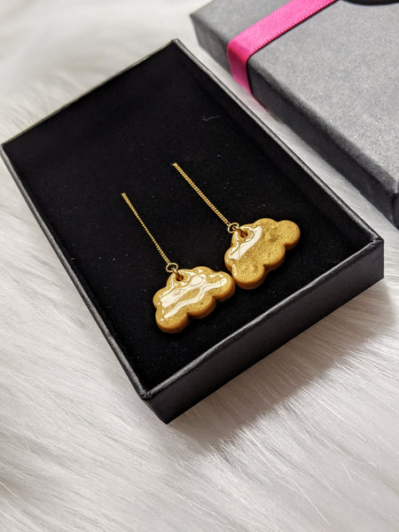 Golden Clouds Threader Earrings (Fantasy Nights Collection)