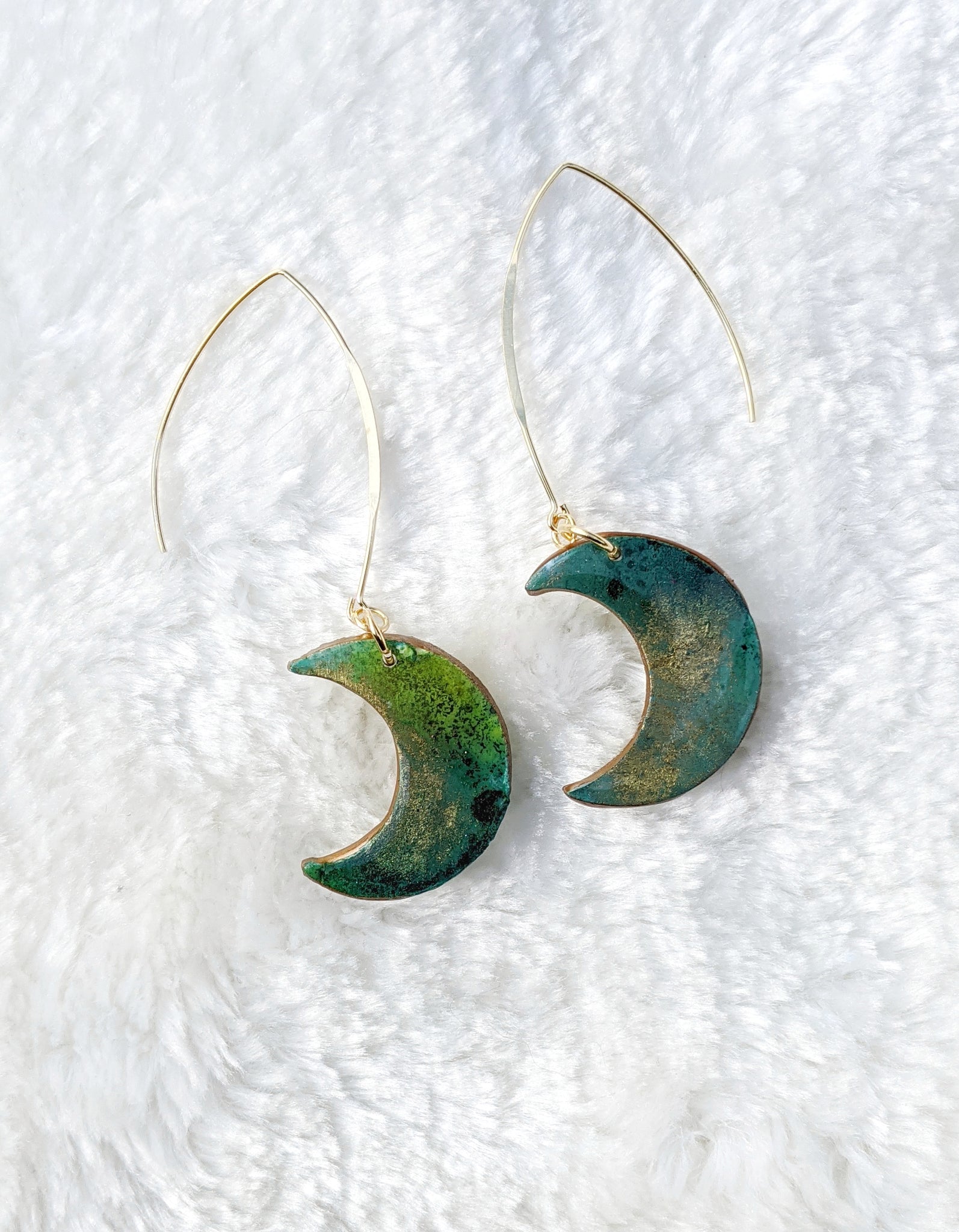 Crescent Moon Polymer Clay Earrings (Queen Collection)