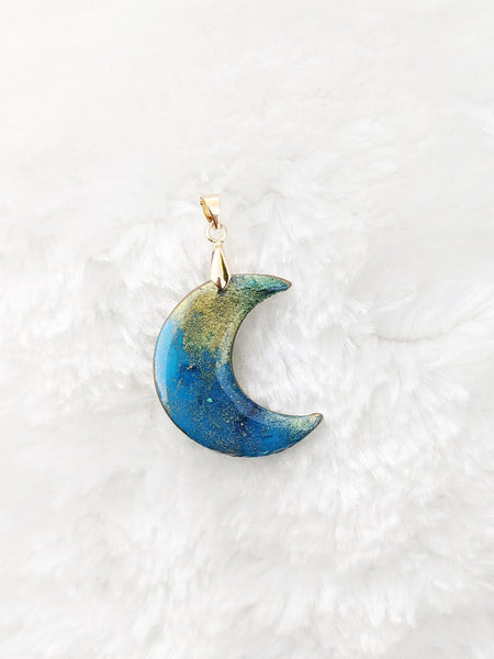 Crescent Moon Polymer Clay Necklace (Queen Collection)