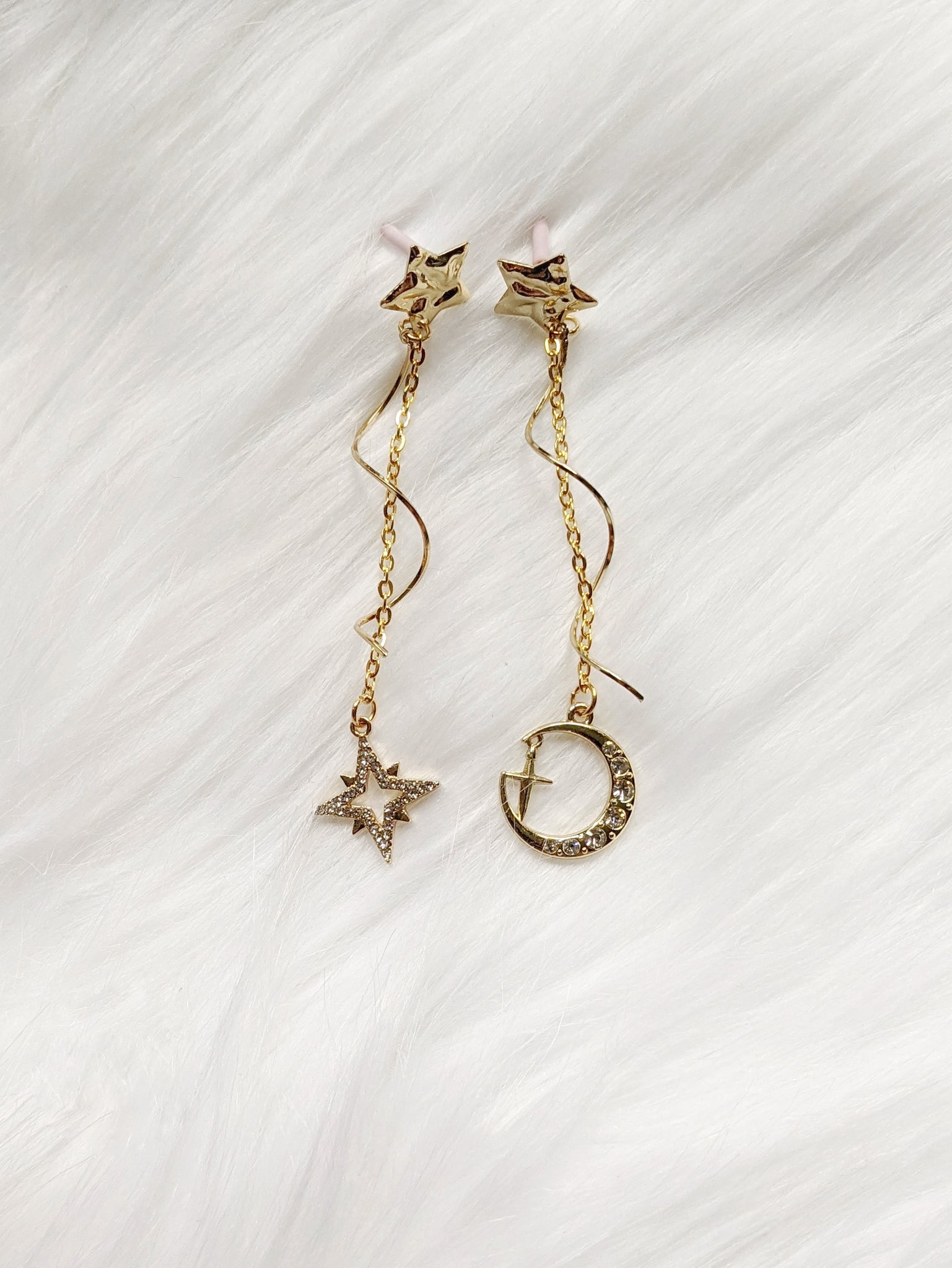 'Audrey' Moon & Star Mismatch Earrings (Princess Collection)