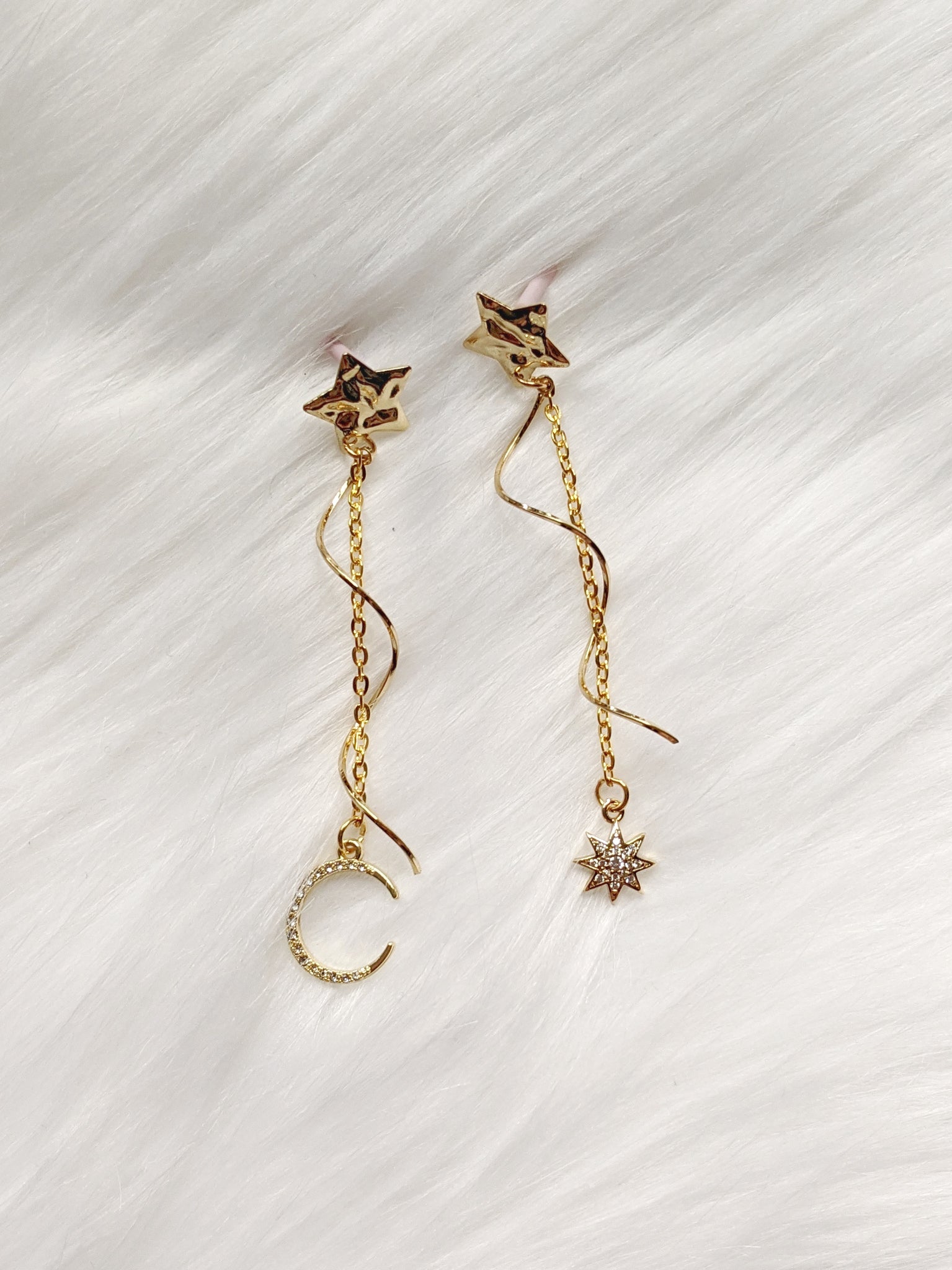 'Eva' Moon & Star Mismatch Earrings (Princess Collection)