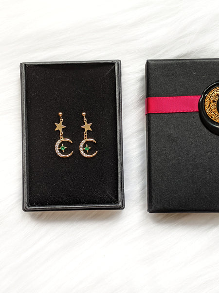 'Celeste' Moon Earrings (Princess Collection)