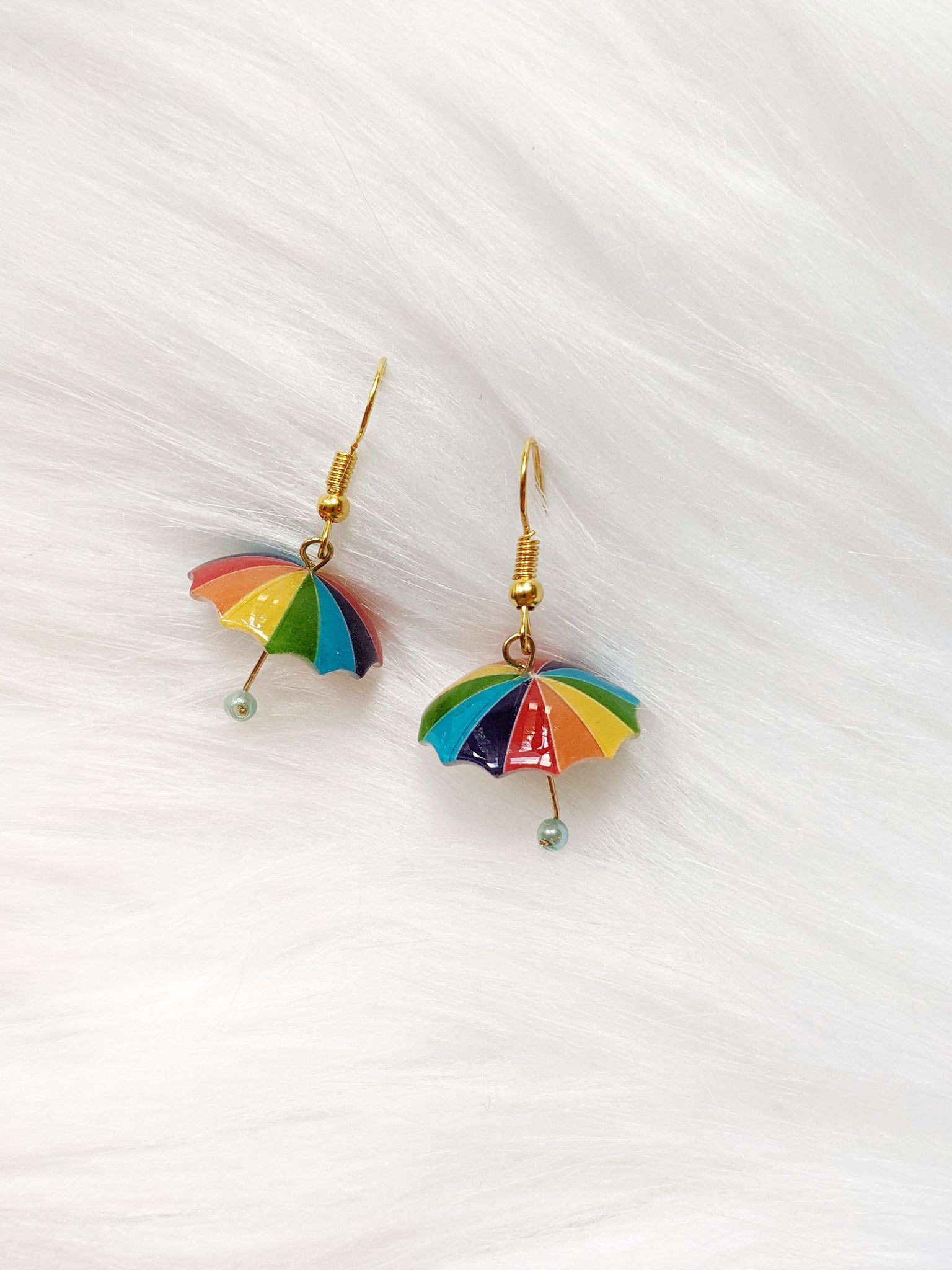 'Emma' Rainbow Umbrella Hooks Earrings (Princess Collection)
