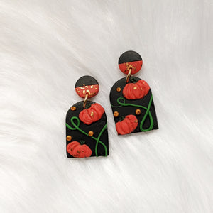 Orange Arches Pumpkin Earrings (Queen Collection)