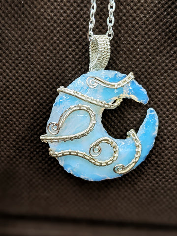 Tentacle Moon Large - Opalite/Silver (Crystal Pendants Collection)