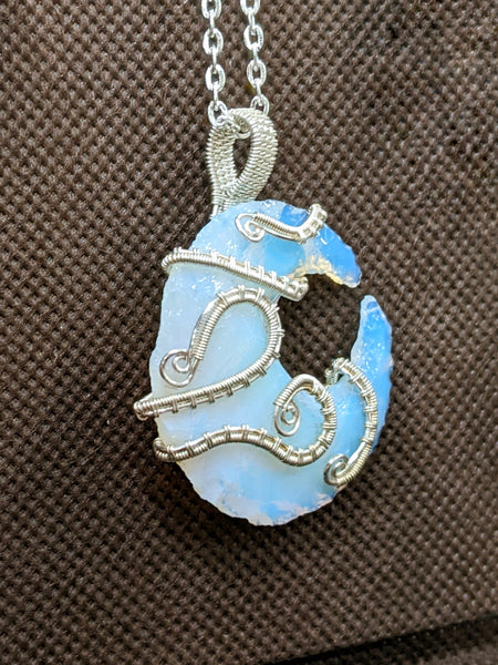 Tentacle Moon Large - Opalite/Silver (Crystal Pendants Collection)