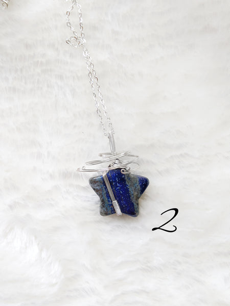 Spiral Star Pendant - Lapis Lazuli (Crystal Pendants Collection)