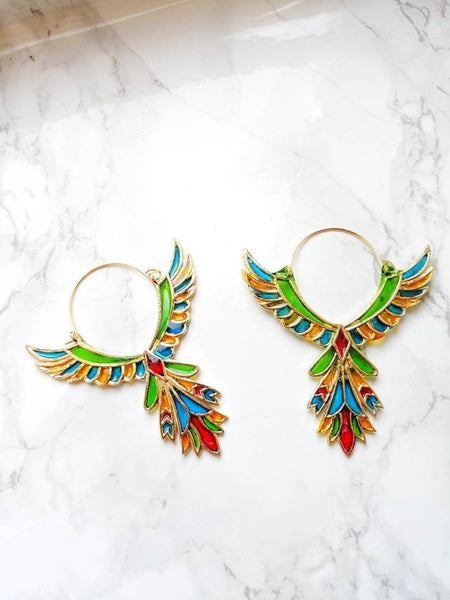 Aztec Inspired Stained Glass Effect Earrings (Festival Collection)