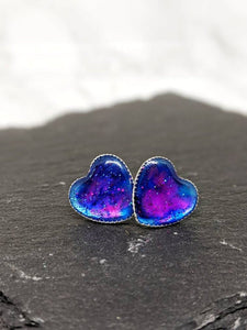 Galaxy Heart Stud Earrings (Galaxy Sparkle Collection)
