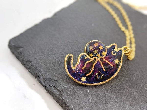 Galaxy Space Cat Pendant Necklace 21 (Galaxy Cats Collection)