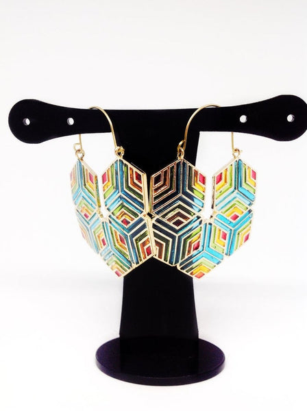 Geometric Stained Glass Effect Earrings 2 (Festival Collection)