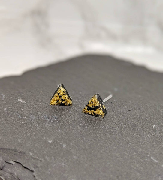 Small Gold Leaf Stud Earrings (Opulence Collection)