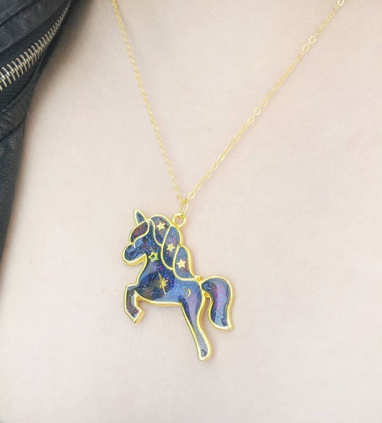 Galaxy Unicorn Pendant Necklace (Galaxy Animals Collection)