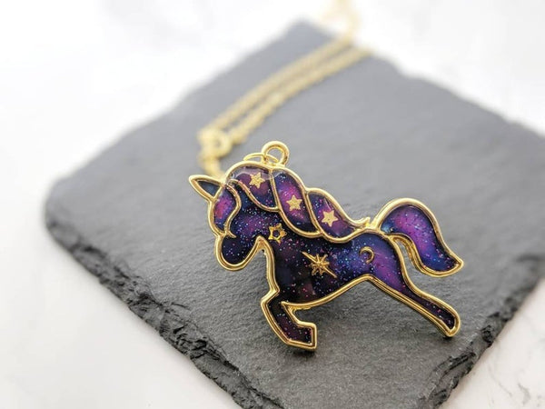 Galaxy Unicorn Pendant Necklace (Galaxy Animals Collection)