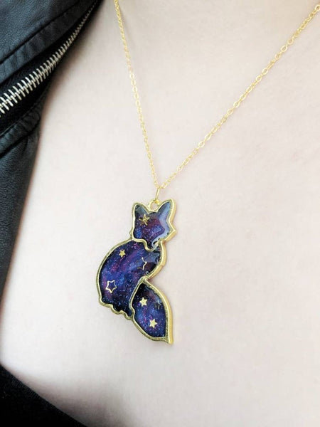 Galaxy Space Fox Pendant Necklace 11 (Galaxy Foxes Collection)