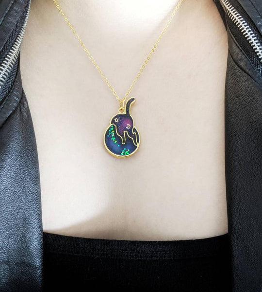 Galaxy Space Cat Pendant Necklace 6 (Galaxy Cats Collection)