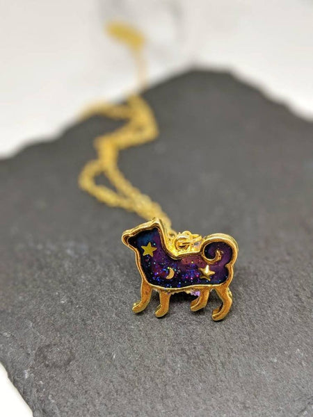 Shiba/Akita Inu Galaxy Dog Pendant Necklace. (Galaxy Dogs Collection)