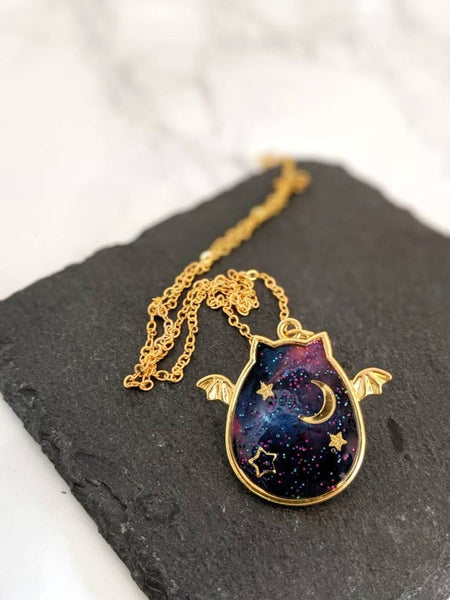 Galaxy Space Cat Pendant Necklace 12 (Galaxy Cats Collection)