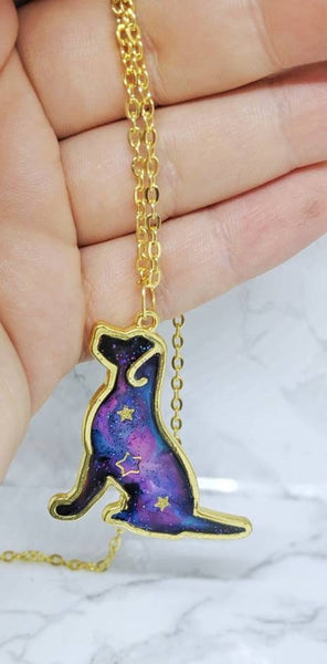 Golden Labrador Retriever Galaxy Pendant Necklace (Galaxy Dogs Collection)