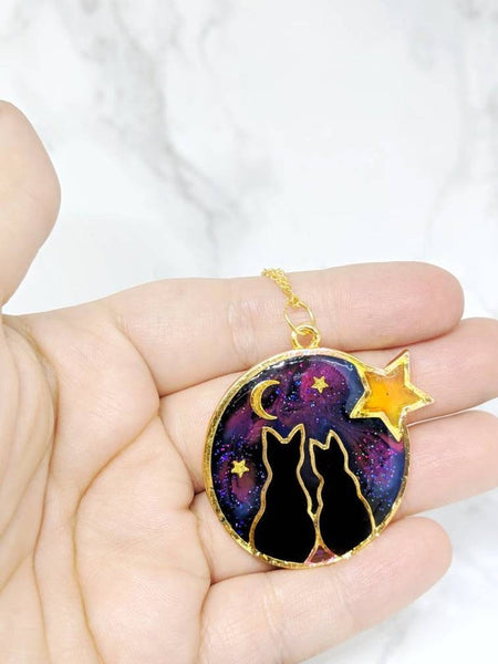Galaxy Space Cat Pendant Necklace 14 (Galaxy Cats Collection)