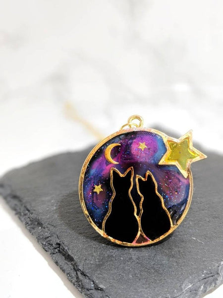 Galaxy Space Cat Pendant Necklace 14 (Galaxy Cats Collection)