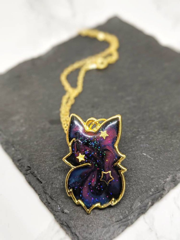 Galaxy Space Fox Pendant Necklace 5 (Galaxy Foxes Collection)