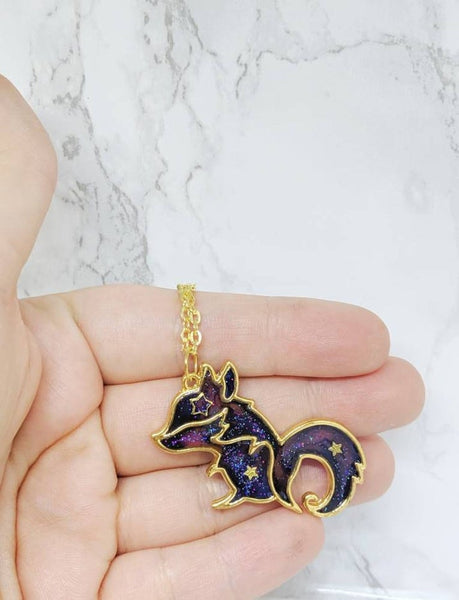 Galaxy Space Fox Pendant Necklace 6 (Galaxy Foxes Collection)