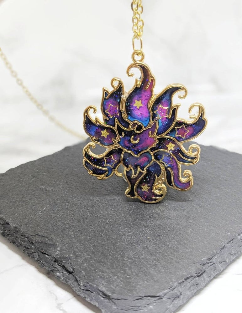 Galaxy Space Fox Pendant Necklace 3 (Galaxy Foxes Collection)