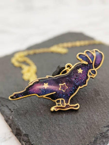 Galaxy Cockatoo Pendant Necklace (Galaxy Animals Collection)