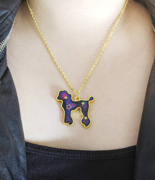 Poodle Dog Galaxy Pendant Necklace (Galaxy Dogs Collection)