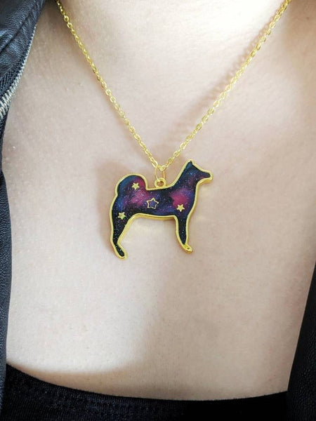 Shiba/Akita Inu Galaxy Dog Pendant Necklace 2 (Galaxy Dogs Collection)