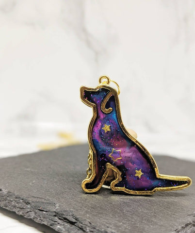 Golden Labrador Retriever Galaxy Pendant Necklace (Galaxy Dogs Collection)