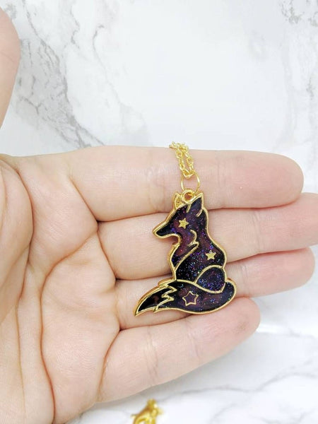 Galaxy Space Fox Pendant Necklace 10 (Galaxy Foxes Collection)