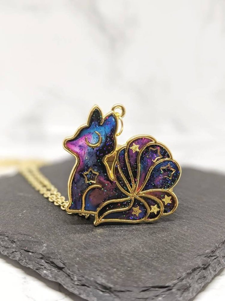 Galaxy Space Fox Pendant Necklace 12 (Galaxy Foxes Collection)