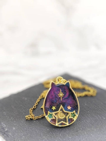 Galaxy Space Cat Pendant Necklace 15 (Galaxy Cats Collection)