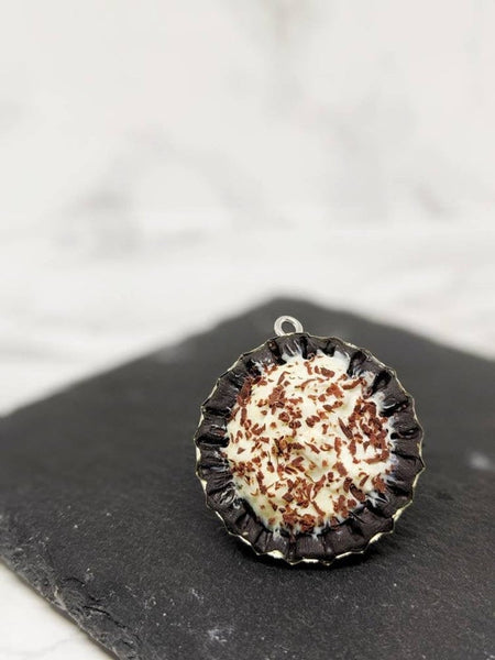 Cookies and Cream Pie Pendant Necklace (Baked Goods Collection)