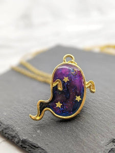 Galaxy Ghost Pendant Necklace (Halloween Collection)
