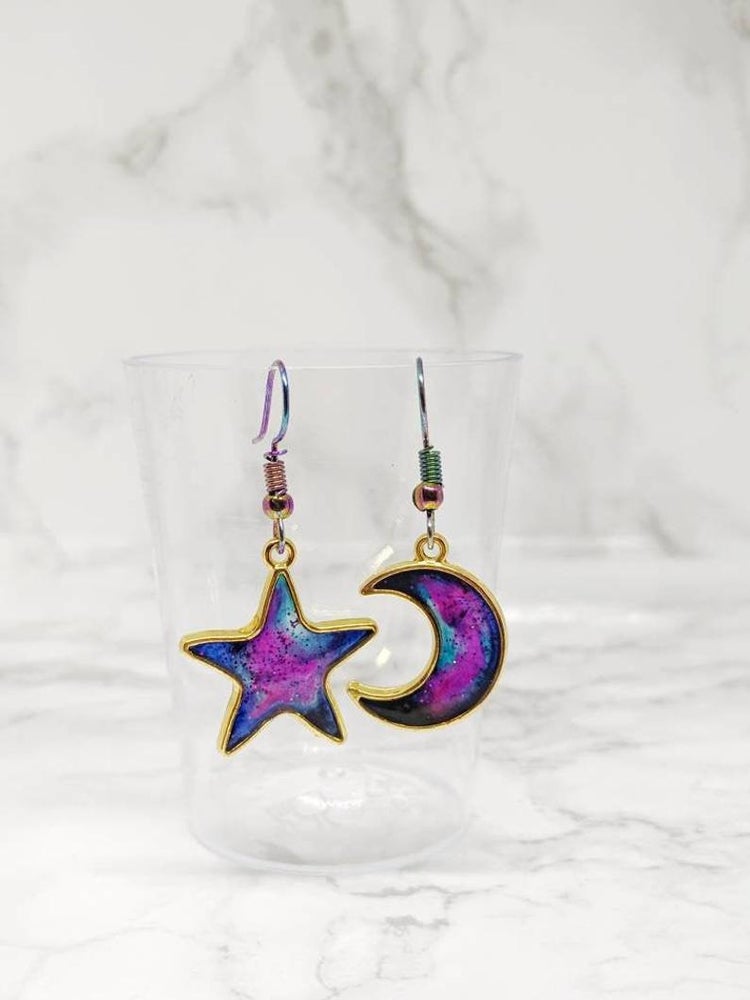 Mismatch Galaxy Star and Moon Earrings (Halloween Collection)