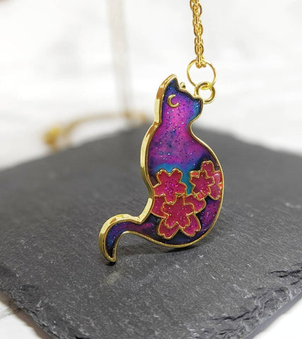 Galaxy Space Cat Pendant Necklace 2 (Galaxy Cats Collection)