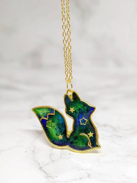 Aurora Borealis Fox Necklace 7 (Northern Lights Foxes Collection)