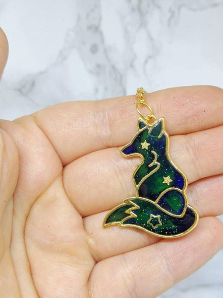 Aurora Borealis Fox Necklace 12 (Northern Lights Foxes Collection)