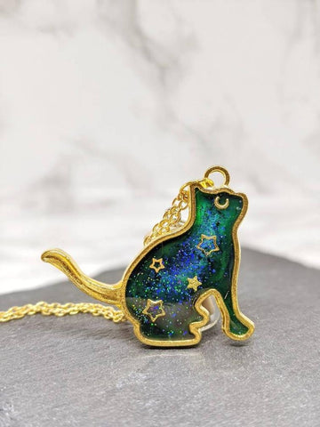Aurora Borealis Cat Pendant Necklace. (Northern Lights Cats Collection)