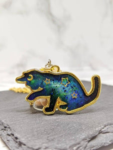 Aurora Borealis Cat Pendant Necklace 4 (Northern Lights Cats Collection)