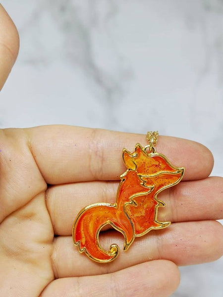 Fire Fox Pendant Necklace 7 (Fire Foxes Collection)