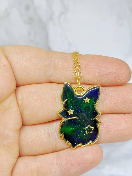 Aurora Borealis Fox Necklace 8 (Northern Lights Foxes Collection)